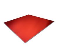 Chapa de aluminio, Placas planas de aluminio anodizado de color rojo, aluminio en blanco grabado, 1,0 mm, 100 x 100 mm(Red)