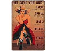 Chapa de Metal Dios dice que eres único, especial, hermoso, precioso, fuerte, elegido. Cartel Metálico Resistente Placa metálica para Oficina Sala de Estar Garaje S