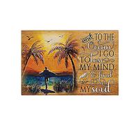 Chapa De Metal, Resistente Cartel Placa, Surfista Surfeando En El Océano Voy A Perder La Cabeza, Estaño Pared Señal para Garaje Oficina Sala De Estar, 20X30Cm