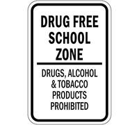 Chapa De Metal, Retro Placa Cartel, Zona Escolar Libre De Drogas Drogas Alcohol Tabaco Prohibido, Placa De La Pared Póster para Cafetería Sala De Estar Garaje, 20X30Cm