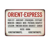 Chapa De Metal Viajes En La Ruta del Orient Express Decorativo Carteles De Metal Duradero Letrero De Hojalata para Taberna Club Hogar M