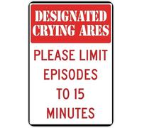 Chapa De Metal, Vintage Cartel De Chapa Metálica, Área Designada para Llorar. Limite Los Episodios A 15 Minutos., Placa Metálica para Oficina Bar Garaje, 20X30Cm