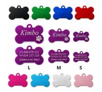Chapa Identificación Personalizada para Perros y Gatos Pequeños a Medianos en Forma de Hueso Placa Identificativa Mascota Grabada Nombre Collar Colgante