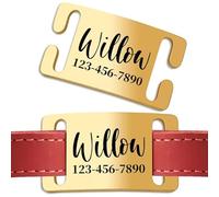 Chapa Identificativa Perro Grabada - Placa Perro Personalizada - Chapas Personalizadas Perros Gatos para Collar de Mascotas | Diseño Silencioso y Abierto, Fácil Instalación (4 Tamaños Opcional)