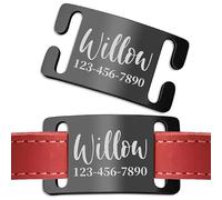 Chapa Identificativa Perro Grabada - Placa Perro Personalizada - Chapas Personalizadas Perros Gatos para Collar de Mascotas | Diseño Silencioso y Abierto, Fácil Instalación (4 Tamaños Opcional)