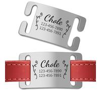Chapa Identificativa Perro Grabada - Placa Perro Personalizada - Chapas Personalizadas Perros Gatos para Collar de Mascotas | Diseño Silencioso y Abierto, Fácil Instalación (4 Tamaños Opcional)
