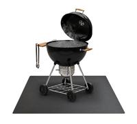 Chapa para Barbacoa Rectangular 100x80 cm | Placa de Suelo en Acero para Grill | Salvachispas de Exterior para Camping y Jardín | Protector contra Cenizas y Brasas - Negro Mate