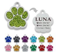 Chapa para Perro y Gato Personalizada - Ideal para Grabar su Nombre y tu Contacto - Placa Identificativa Hecha de Metal de aleación (Pistacho)
