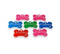 Chapa Perro Grabada en Forma de Hueso De Aluminio, Placa Perro Personalizada para Perros y Gatos, 3 Tamaños Diferentes, Chapa Identificativa Perro y Gato