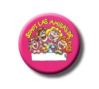 Chapa somos las amigas personalizable rosa