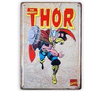 Chapa Vintage de Thor Dios del Trueno - boemy by Marvel 20 x 30 cm: ¡Poder y Estilo Retro para Tu Espacio!