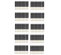 Chapado En Oro 100Pcs Plug Mono Professional 2 Polos 6.35 mm 6.5mm Jack Estéreo Enchufe Neutrik 6.35mm Jack Negro