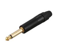 Chapado En Oro 50Pcs Plug Mono Professional 2 Polos 6.35 mm 6.5mm Jack Estéreo Enchufe Neutrik 6.35mm Jack Negro