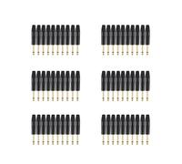 Chapado En Oro 60Pcs Plug Mono Professional 2 Polos 6.35 mm 6.5mm Jack Estéreo Enchufe Neutrik 6.35mm Jack Negro