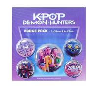 Chapas K-POP Pack 5 Insignias Huntrix | Pines con Rumi, Mira, Zoey y Derpy The Mascot Tiger | Botones 38 mm y 25 mm con Pasador de Seguridad