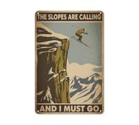 Chapas Metalicas Entusiasta De Los Deportes De Invierno De Esquí De Montaña Resistente Al Desgaste Y Duradero Cartel De Metal Vendimia Letrero Metálico para Cocina Hotel Restaurante 20X30Cm