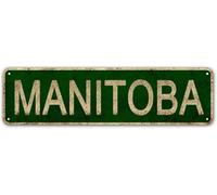 Chapas Metalicas Las Mejores Ideas para Nombres De Provincias Canadienses De Manitoba Retro Letrero Metálico No Es Fácil De Deformar Cartel De Metal para Hotel Garaje Pared 20X30Cm