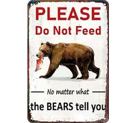 Chapas Metalicas por Favor, No Alimentes La Osadía Vendimia Metal Estaño Signo No Es Fácil De Deformar Letrero Metálico para Cocina Casa Campo Club 20X30Cm