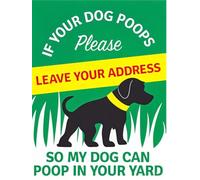Chapas Metalicas Si Su Perro Hace Caca, Deje Su Dirección para Que Mi Perro Pueda Hacer Caca En La Suya Exquisita Y Hermosa Placas Metálicas Divertido Letrero Metálico para Pared Garaje 20X30Cm