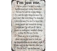 Chapas Metalicas Solo Soy Yo Hermosa Carteles De Metal Duradero Decoración De Pared Para Garaje Cafetería Porche S