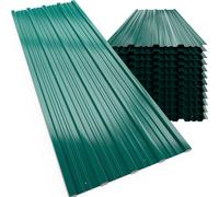 Chapas perfiladas galvanizadas 12 uds verde 129x46cm 7m²