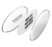 Chapas plásticas con alfiler incluido (a presión) -Hágalo usted mismo- sin necesidad de máquina (Ø 77x31mm, 10 piezas) Conjunto de chapas con alfiler y papel- pre cortado A4