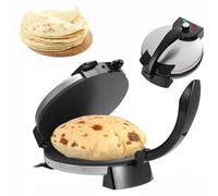 Chapati Maker eléctrico, Máquina for prensar tortillas Roti Maker de 1800 W, máquina automática antiadherente con temperatura ajustable, con placa de cocción de 10'' y calentamiento de doble cara
