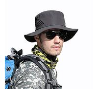 Chapeau de Soleil pour Homme in Coton à Large Bord, Protection UV, Unisexe, Pliable, Respirant, Taille Adulte, Avec mentonnière, pour Alpinisme, randonnée, pêcheur, Camping, Plage