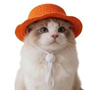 Chapeaux Pour Animaux - Chapeaux De Paille | Çhapeaux rChats | Çhapeauxs De Protection Solaire Pour Animaux, Mini Çhapeaux De Paille En Páille Naturelle Respirante Et Légère