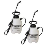 Chapin International 16109 1-Gallon Value Pack Lawn and Garden Pump Sprayer, Made in The USA, for Spraying Weeds, Insects, Fertilizers, 2-Pack, Translucent White