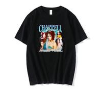 Chappell Roan - Camiseta vintage de algodón de manga corta con cuello redondo para hombre y mujer, ropa de calle, Negro, 60