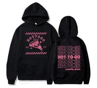 Chappell Roan Hot To Go Merch Sudadera con Capucha Unisex Pareja Pullover Sudaderas Moda Impreso Manga Larga Hoodies para Hombres Mujeres XS~4XL-Black||M