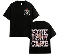 Chappell Roan Pink Pony Club Camiseta Hombre/Mujer Algodón Informal Corte Holgado Manga Corta Unisex Moda Prenda Superior-Black||s