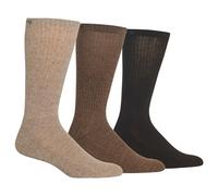 chaps Surtido de calcetines para hombre (3 unidades), diseño de costillas, lisos, informales, para hombre (3 unidades) (3 unidades), caqui, Shoe Size: 6-12