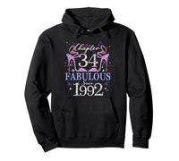 Chapter 34 Fabulous Since 1992 34th Birthday Women Girls Sudadera con Capucha