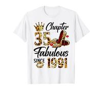 Chapter 35 Fabulous Since 1991 35th Birthday Women Girls Camiseta
