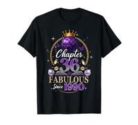Chapter 36 Since 1990 Purple Disco Ball 36th Birthday Women Camiseta