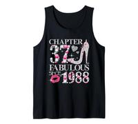 Chapter 37 Fabulous Since 1988 Diamond Heels 37th Birthday Camiseta sin Mangas