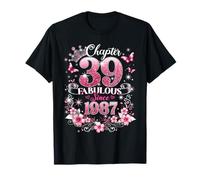 Chapter 39 Fabulous Since 1987 Floral 39th Birthday Women Camiseta