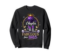 Chapter 41 Since 1985 Purple Disco Ball 41st Birthday Women Sudadera