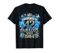 Chapter 42 Fabulous Since 1984 42nd Birthday Women Blue Rose Camiseta