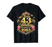 Chapter 43 Fabulous Since 1983 Floral 43rd Birthday Women Camiseta