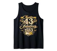 Chapter 43 Fabulous Since 1983 Floral 43rd Birthday Women Camiseta sin Mangas