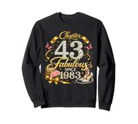 Chapter 43 Fabulous Since 1983 Floral 43rd Birthday Women Sudadera