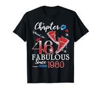 Chapter 46 Fabulous Since 1980 46th Birthday Women Girls Camiseta
