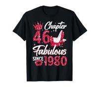 Chapter 46 Fabulous Since 1980 46th Birthday Women Girls Camiseta