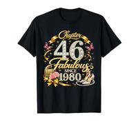 Chapter 46 Fabulous Since 1980 Floral 46th Birthday Women Camiseta