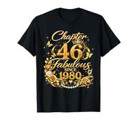 Chapter 46 Fabulous Since 1980 Floral 46th Birthday Women Camiseta