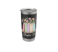 Chapter 50 Book Lover Fifty Years Old 50th Birthday Floral Vaso térmico de acero inoxidable de doble pared