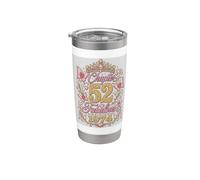 Chapter 52 Fabulous Since 1974 Floral 52nd Birthday Women Vaso térmico de acero inoxidable de doble pared